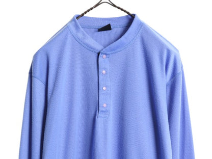 90s USA製 パタゴニア ヘンリーネック キャプリーン メンズ M 92年製 オールド 長袖 Tシャツ インナー アンダーシャツ ストレッチ ロンT 青