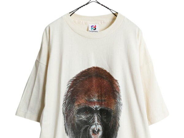 デッドストック 90s USA製 ゴリラ イラスト プリント Tシャツ メンズ XL / 新品 オールド アニマル アート シングルステッチ 大きいサイズ