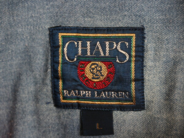 80s チャップス ラルフローレン チェック 長袖 ボタンダウン シャツ メンズ L / ポロ ヴィンテージ 長袖シャツ マルチカラー ポケット付き