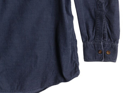 00s ウールリッチ 細畝 コーデュロイ 長袖 シャツ メンズ XL / オールド 無地 長袖シャツ コットン ポケット付き 大きいサイズ シンプル 紺