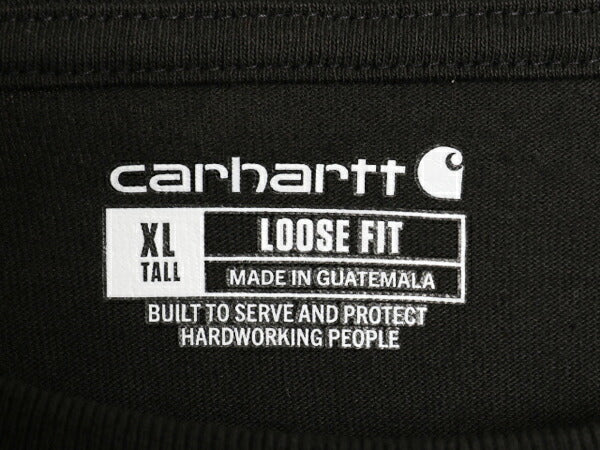 デッドストック カーハート ポケット付き 半袖 Tシャツ メンズ XL / ワンポイント ヘビーウェイト ポケT ルーズフィット 大きいサイズ 黒