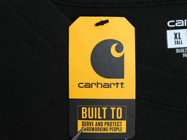 デッドストック カーハート ポケット付き 半袖 Tシャツ メンズ XL / ワンポイント ヘビーウェイト ポケT ルーズフィット 大きいサイズ 黒