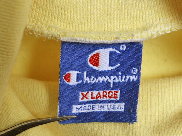 80s USA製 チャンピオン タートルネック 長袖 Tシャツ メンズ XL ヴィンテージ ロンT スムース 素材 大きいサイズ ワンポイント カットソー