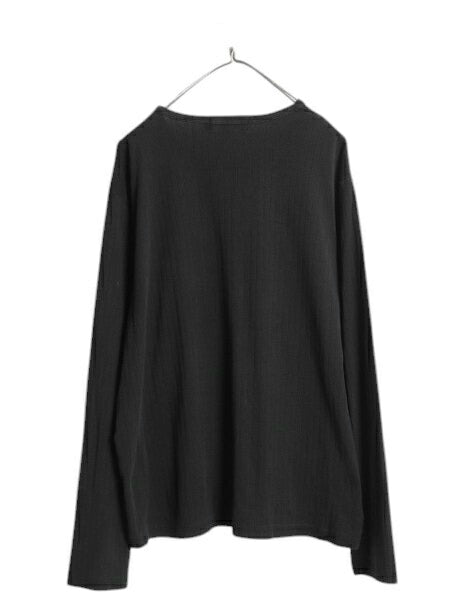 90s ポロ ラルフローレン 長袖 Tシャツ メンズ XL / オールド クルーネック リブ編み 針抜き 大きいサイズ ロンT カットソー コットン 黒