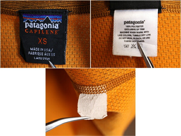90s 99年製 USA製 パタゴニア キャプリーン 長袖 Tシャツ メンズ XS アウトドア Patagonia アンダーシャツ ストレッチ ロンT ハーフジップ