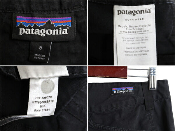 19年製 パタゴニア ベンガ ロック パンツ レディース 32 古着 黒 Patagonia アウトドア ストレッチ ワンポイント クライミング ストレート