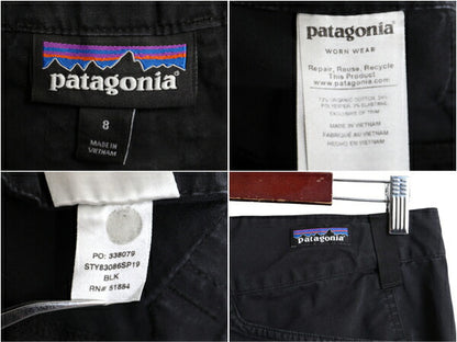 19年製 パタゴニア ベンガ ロック パンツ レディース 32 古着 黒 Patagonia アウトドア ストレッチ ワンポイント クライミング ストレート