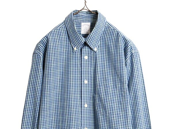ブルックスブラザーズ チェック 長袖 ボタンダウン シャツ メンズ L Brooks Brothers ノーアイロン ワイシャツ ポケット付き マルチカラー