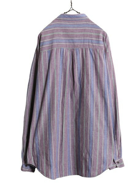 90s ドッカーズ リーバイス オックスフォード ストライプ 長袖 シャツ メンズ L / 90年代 オールド LEVIS DOCKERS コットン ポケット付き