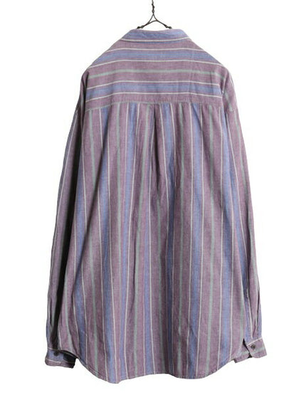 90s ドッカーズ リーバイス オックスフォード ストライプ 長袖 シャツ メンズ L / 90年代 オールド LEVIS DOCKERS コットン ポケット付き