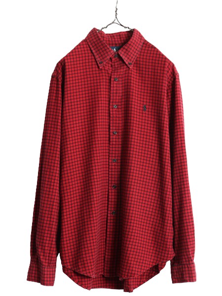00s ラルフローレン チェック ボタンダウン フランネル シャツ メンズ L / 古着 00年代 オールド ポロ 長袖シャツ ネルシャツ ワンポイント