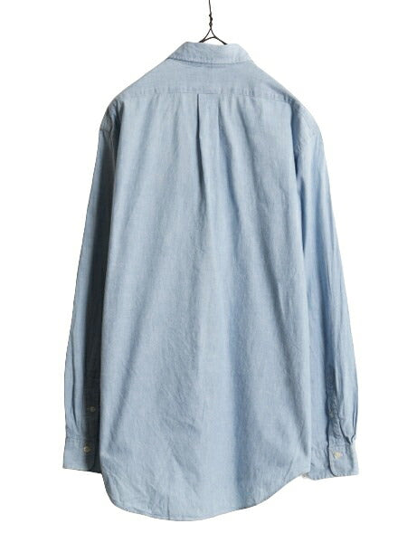 90s THE BIG SHIRT ラルフローレン ボタンダウン 長袖 シャンブレー シャツ メンズ L / 90年代 オールド ポロ 100% コットン 長袖シャツ BD