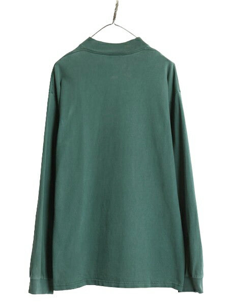 90s USA製 ナイキ モックネック 長袖 Tシャツ メンズ L / 古着 90年代 オールド ロンT スウッシュ ハイネック ヘビーウェイト ワンポイント