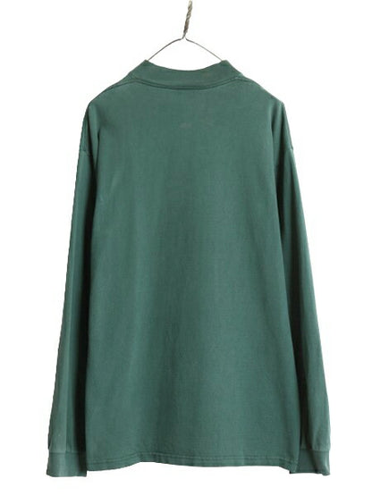 90s USA製 ナイキ モックネック 長袖 Tシャツ メンズ L / 古着 90年代 オールド ロンT スウッシュ ハイネック ヘビーウェイト ワンポイント
