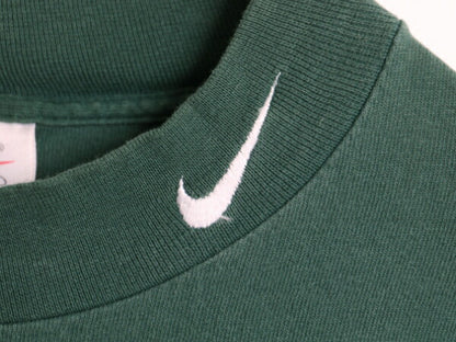 90s USA製 ナイキ モックネック 長袖 Tシャツ メンズ L / 古着 90年代 オールド ロンT スウッシュ ハイネック ヘビーウェイト ワンポイント