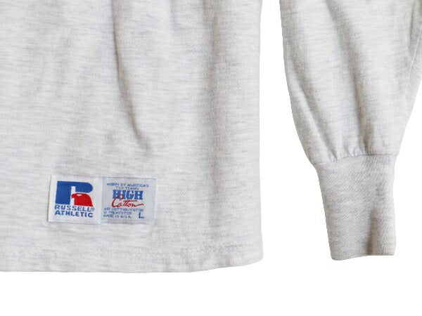 90s USA製 ラッセル モックネック カレッジ プリント 長袖 Tシャツ メンズ L / 90年代 オールド RUSSELL ロンT ヘビーウェイト カットソー