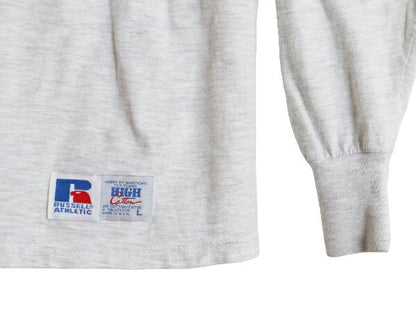90s USA製 ラッセル モックネック カレッジ プリント 長袖 Tシャツ メンズ L / 90年代 オールド RUSSELL ロンT ヘビーウェイト カットソー