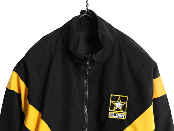 17年製 米軍実物 US ARMY ナイロン トレーニング ジャケット SMALL REGULAR 古着 ミリタリー ブルゾン APFU ミリタリージャケット ブラック
