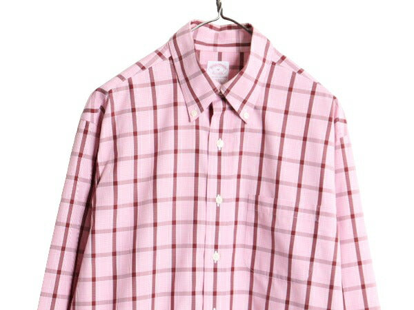 ブルックスブラザーズ チェック 長袖 ボタンダウン シャツ メンズ M / Brooks Brothers ポケット付き 長袖シャツ ノーアイロン ワイシャツ