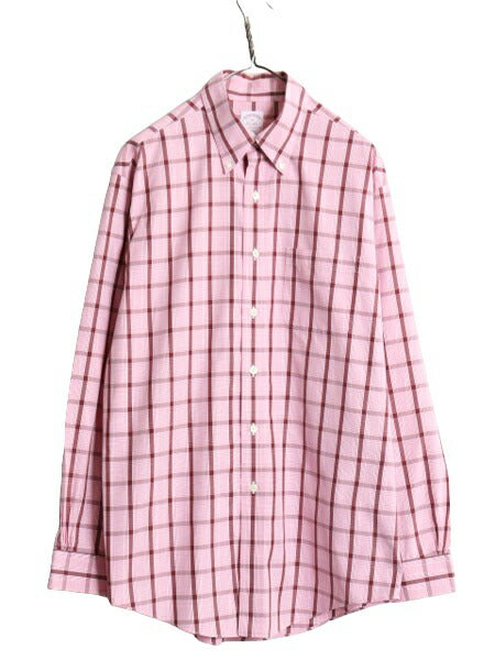 ブルックスブラザーズ チェック 長袖 ボタンダウン シャツ メンズ M / Brooks Brothers ポケット付き 長袖シャツ ノーアイロン ワイシャツ