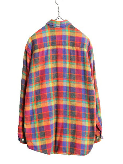 90s OLD GAP チェック ボタンダウン フランネル シャツ メンズ M 程/ 古着 90年代 オールド ギャップ 長袖シャツ ポケット付き ネルシャツ