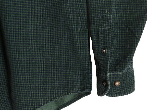90s エディーバウアー コーデュロイ 長袖 ボタンダウン シャツ メンズ M 古着 90年代 オールド Eddie Bauer 長袖シャツ チェック ツートン