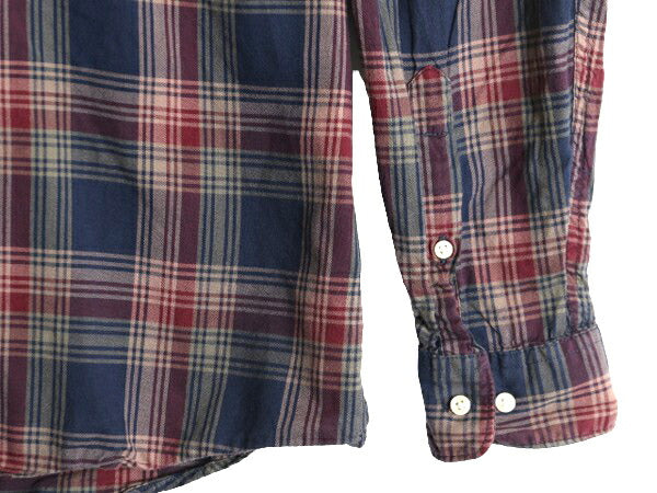 バブアー チェック 3点留め 長袖 ボタンダウン シャツ メンズ L / 古着 Barbour 長袖シャツ BD ワンポイント ポケット付き マルチカラー