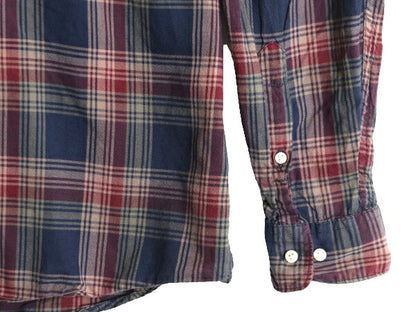 バブアー チェック 3点留め 長袖 ボタンダウン シャツ メンズ L / 古着 Barbour 長袖シャツ BD ワンポイント ポケット付き マルチカラー