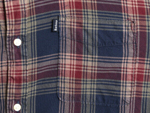 バブアー チェック 3点留め 長袖 ボタンダウン シャツ メンズ L / 古着 Barbour 長袖シャツ BD ワンポイント ポケット付き マルチカラー