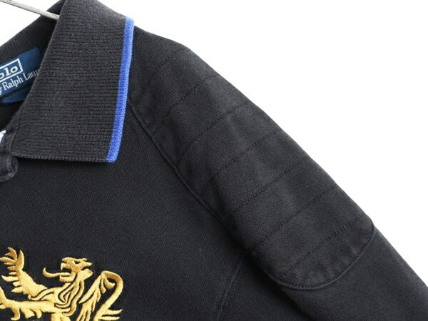 90s ポロ ラルフローレン 長袖 ラガー シャツ メンズ XL / 90年代 オールド ラグビーシャツ 長袖シャツ ヘビーウェイト コットン ツートン