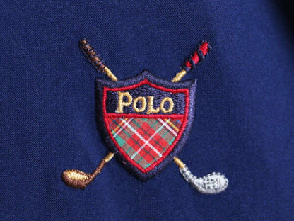 90s ポロ ゴルフ ラルフローレン スムース 素材 プルオーバー ジャケット メンズ XL / スイングトップ POLO GOLF ブルゾン 大きいサイズ 紺