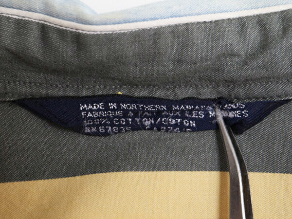 90s ノーティカ ストライプ 長袖 ボタンダウン シャツ メンズ L 90年代 オールド NAUTICA コットン 長袖シャツ ポケット付き マルチカラー