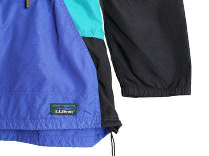 80s USA製 エルエルビーン ナイロン アノラック パーカー ジャケット メンズ L 程 80年代 ヴィンテージ LLBEAN アウトドア ハーフジップ 青