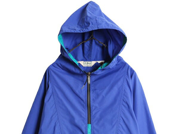 80s USA製 エルエルビーン ナイロン アノラック パーカー ジャケット メンズ L 程 80年代 ヴィンテージ LLBEAN アウトドア ハーフジップ 青