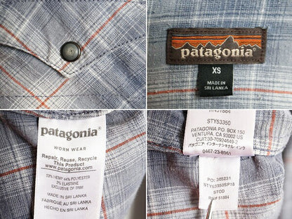 18年製 パタゴニア ウエスタン スナップ シャツ レディース XS Patagonia アウトドア 長袖シャツ チェック ストレッチ ヘンプ ポケット付き