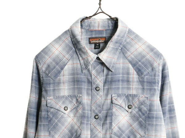 18年製 パタゴニア ウエスタン スナップ シャツ レディース XS Patagonia アウトドア 長袖シャツ チェック ストレッチ ヘンプ ポケット付き