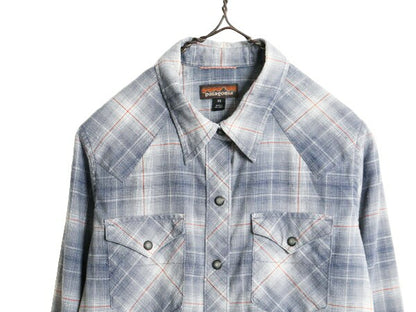 18年製 パタゴニア ウエスタン スナップ シャツ レディース XS Patagonia アウトドア 長袖シャツ チェック ストレッチ ヘンプ ポケット付き