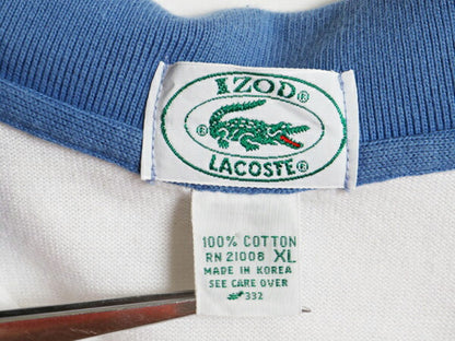 80s 90s ラコステ ボーダー 長袖 ラガーシャツ メンズ XL 古着 80年代 90年代 オールド ヴィンテージ IZOD LACOSTE 長袖シャツ ポロシャツ