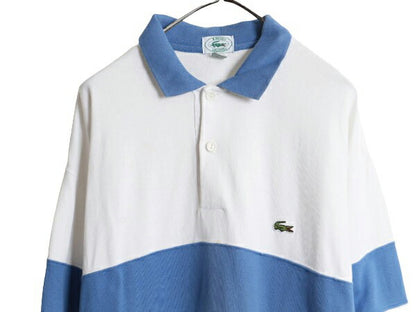 80s 90s ラコステ ボーダー 長袖 ラガーシャツ メンズ XL 古着 80年代 90年代 オールド ヴィンテージ IZOD LACOSTE 長袖シャツ ポロシャツ