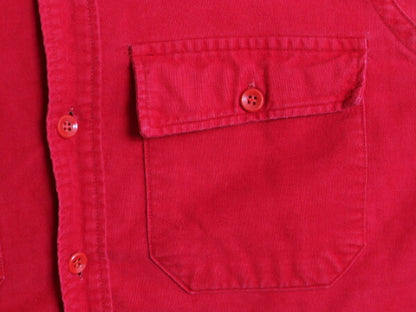 70s 筆記体タグ エルエルビーン コットン シャモア クロス シャツ メンズ S 程 70年代 ヴィンテージ LLBean 長袖シャツ ネルシャツ ネル 赤