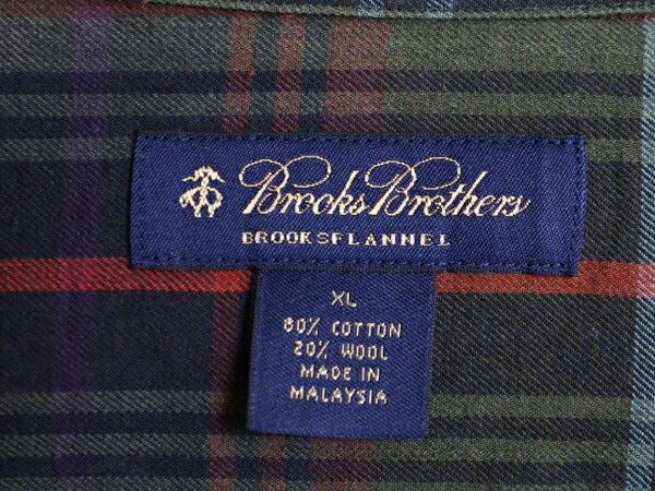 ブルックスブラザーズ チェック 長袖 ボタンダウン シャツ メンズ XL / 古着 Brooks Brothers フランネル マルチカラー コットン ウール BD