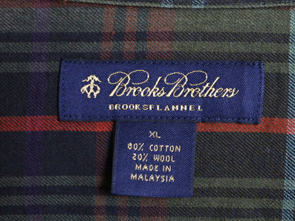 ブルックスブラザーズ チェック 長袖 ボタンダウン シャツ メンズ XL / 古着 Brooks Brothers フランネル マルチカラー コットン ウール BD