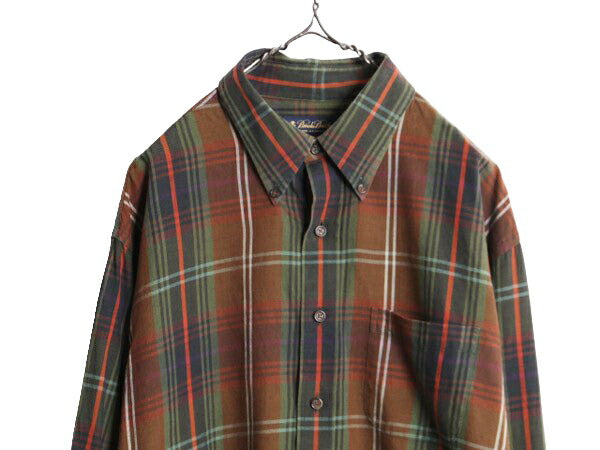ブルックスブラザーズ チェック 長袖 ボタンダウン シャツ メンズ XL / 古着 Brooks Brothers フランネル マルチカラー コットン ウール BD