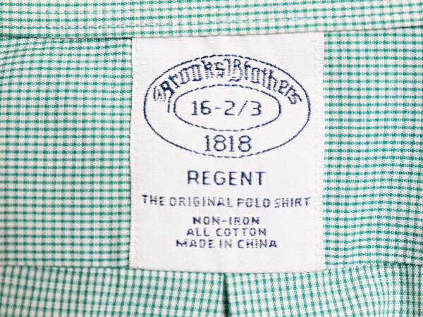 ブルックスブラザーズ チェック 長袖 ボタンダウン シャツ メンズ L 程/ Brooks Brothers ノーアイロン ワイシャツ ポケット付き ツートン