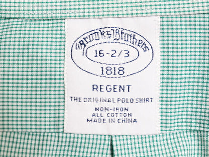 ブルックスブラザーズ チェック 長袖 ボタンダウン シャツ メンズ L 程/ Brooks Brothers ノーアイロン ワイシャツ ポケット付き ツートン