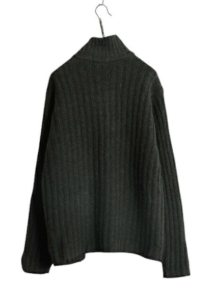 00s J CREW フルジップ ニット セーター ジャケット メンズ M / オールド ジェイクルー シェットランド ウール ドライバーズ カーディガン