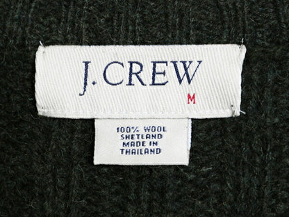 00s J CREW フルジップ ニット セーター ジャケット メンズ M / オールド ジェイクルー シェットランド ウール ドライバーズ カーディガン