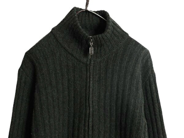 00s J CREW フルジップ ニット セーター ジャケット メンズ M / オールド ジェイクルー シェットランド ウール ドライバーズ カーディガン