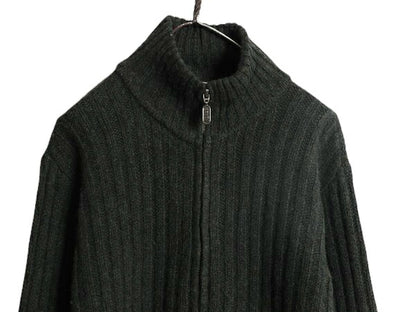 00s J CREW フルジップ ニット セーター ジャケット メンズ M / オールド ジェイクルー シェットランド ウール ドライバーズ カーディガン