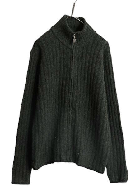 00s J CREW フルジップ ニット セーター ジャケット メンズ M / オールド ジェイクルー シェットランド ウール ドライバーズ カーディガン